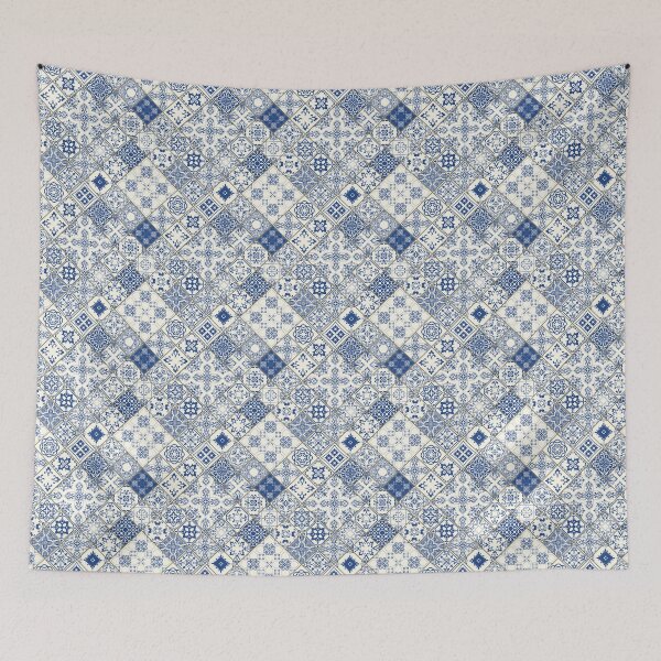 Item preview, Blue and White Portuguese Tile - Blue Arabic Morocco designed and sold by ayoubworld.