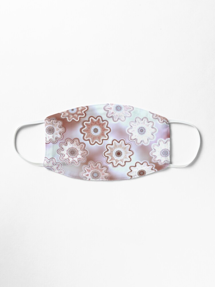 Alternate view of Grandma's Secret Stash - Cordovan and White Floral Pattern Mask