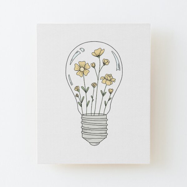 Flower Light Bulb Line Drawing Pin for Sale by maggie-jm