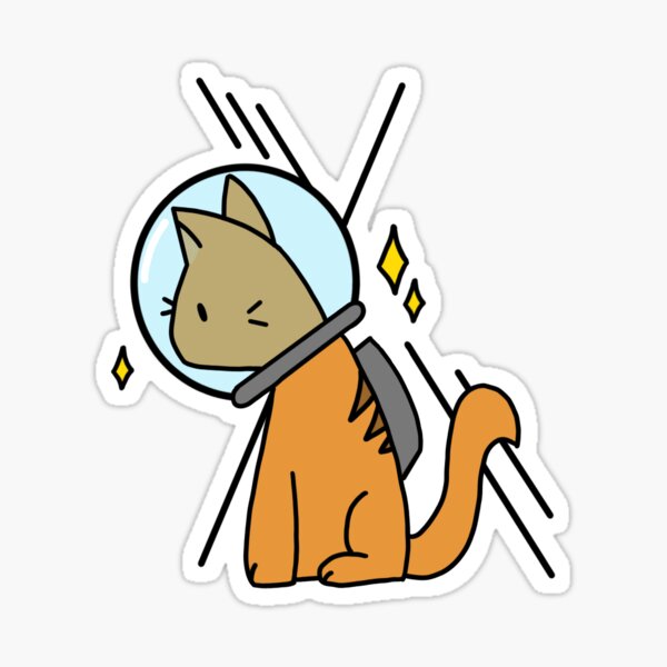 Star Gazing Space Cat Sticker