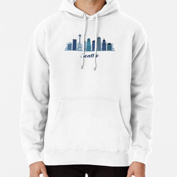 Seattle Skyline Flight Hooded Sweatshirt designed by JOOLcity