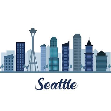 Seattle Skyline Flight Hooded Sweatshirt designed by JOOLcity