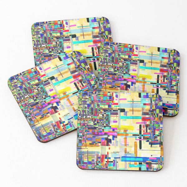 Item preview, Yellow abstract Marine blue city sunset art  designed and sold by rupydetequila.