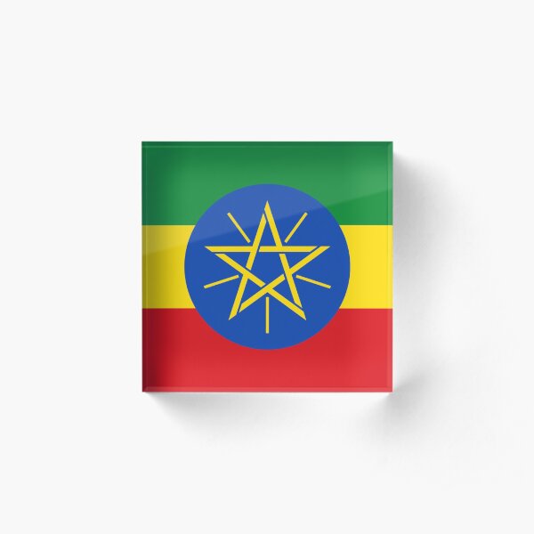 Ethiopian Flag Collection Acrylic Block