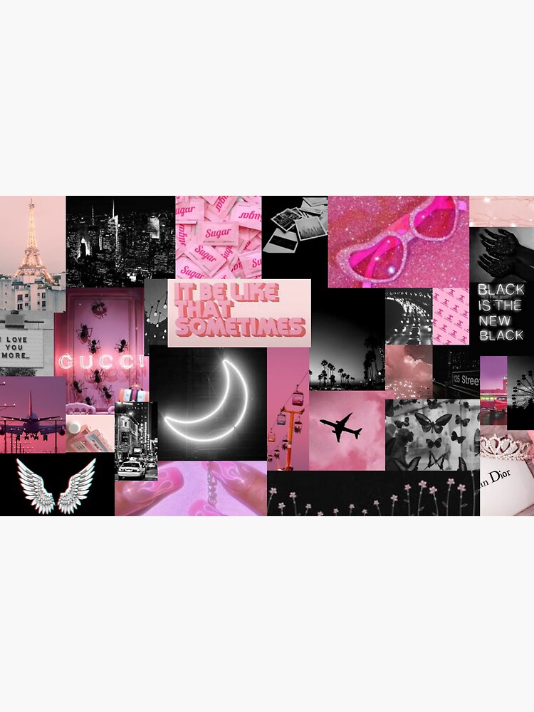 "pink and black aesthetic collage" Sticker for Sale by shaynafriedman