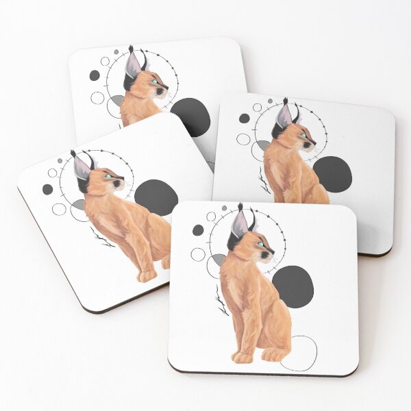 Item preview, Caracal Cat with a Geometric Background designed and sold by lillykdesigns.