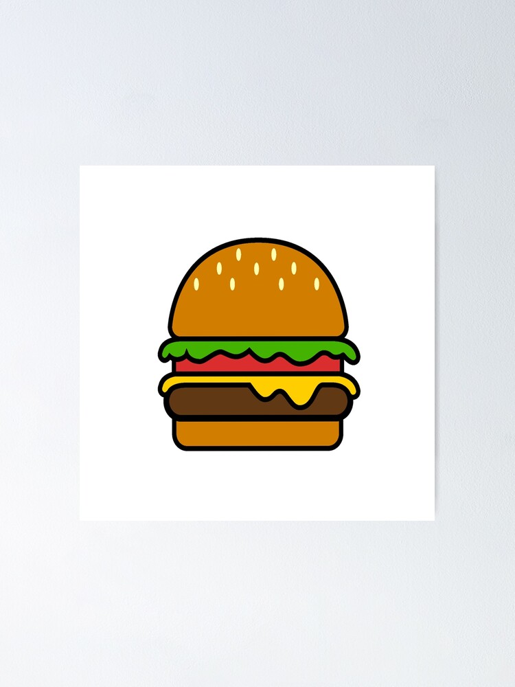 Cartoon Burger Poster By Louisjg7 Redbubble