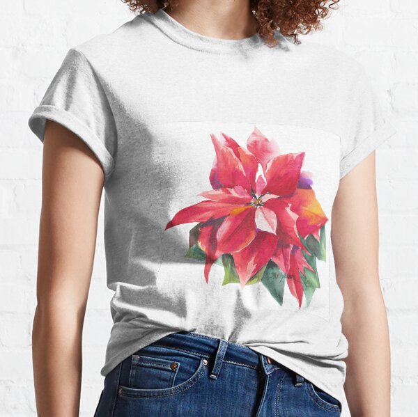 Bright Red Poinsettia Classic T-Shirt