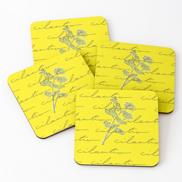 Item preview, Cilantro Herb on Yellow Background designed and sold by BookTalkBecky.