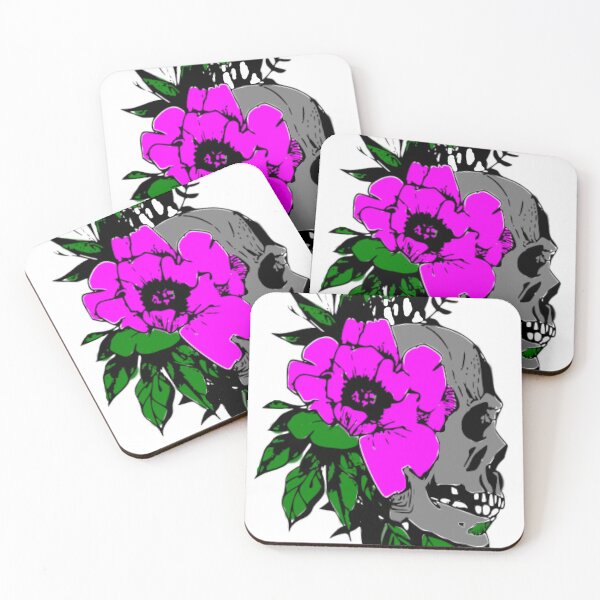 Item preview, skull with flowers designed and sold by studiobrazuka.