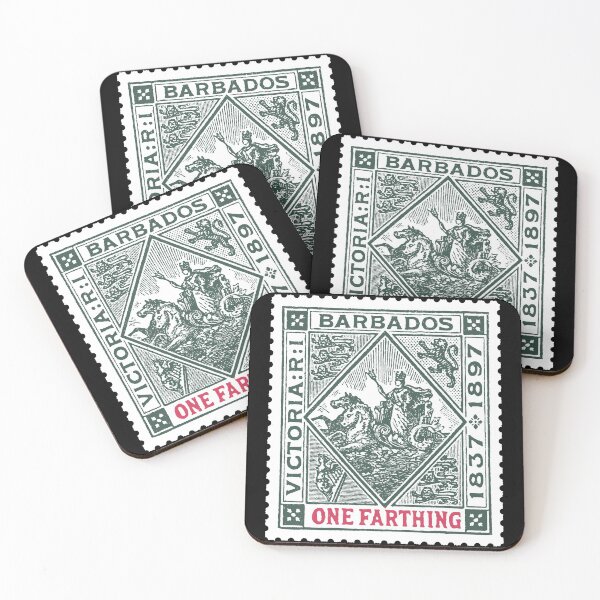 Item preview, Postage Stamp Victorian Barbados One Farthing designed and sold by Pixelchicken.