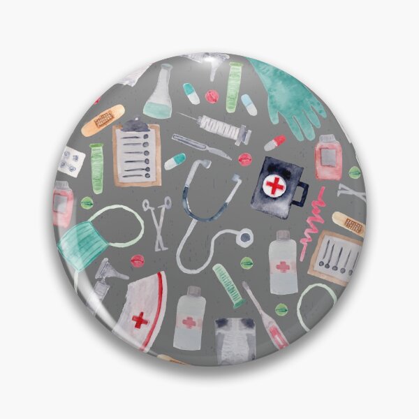 Item preview, Medical Pattern | Doctor | Nurse | Watercolor | Grey Texture designed and sold by Harpley Design Studio.