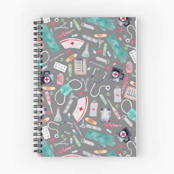 Item preview, Medical Pattern | Doctor | Nurse | Watercolor | Grey Texture designed and sold by Harpley Design Studio.