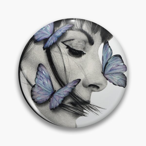 Item preview, drawing of Najwa Nimri with butterflies designed and sold by carlomgiorgia.