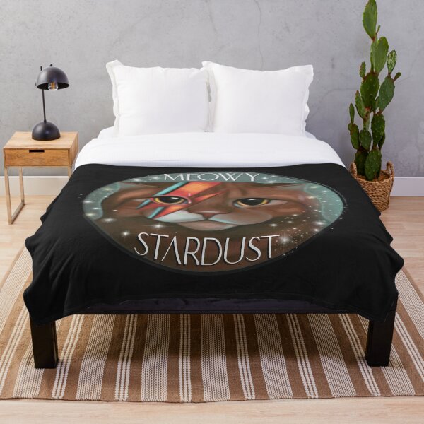 Meowy stardust David Bowie cat Throw Blanket