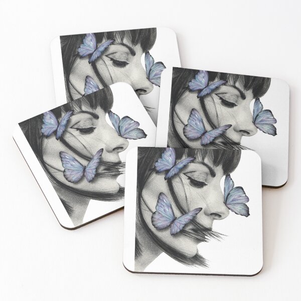 Item preview, drawing of Najwa Nimri with butterflies designed and sold by carlomgiorgia.