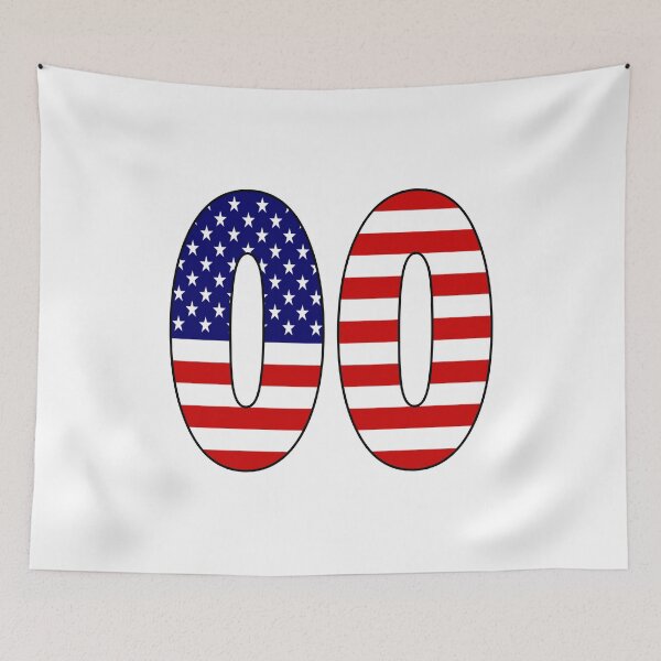 Item preview, Number 00  with USA flag on the background designed and sold by AllShirts21.