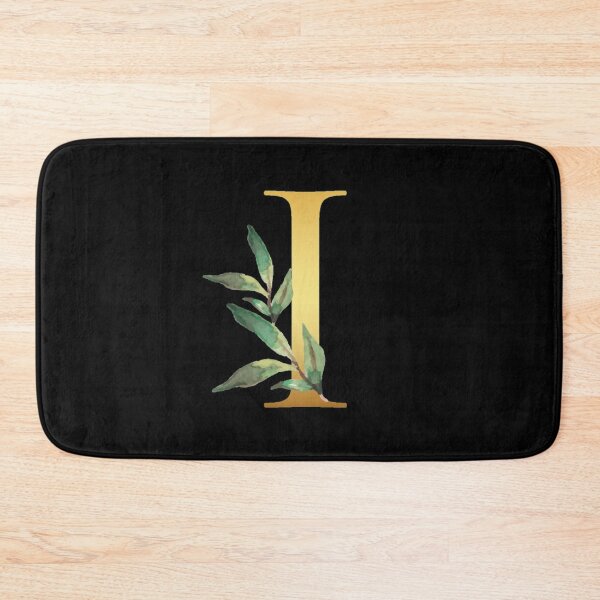 Item preview, Floral Gold Monogram I - Letter Art Black designed and sold by MysticMagpie.