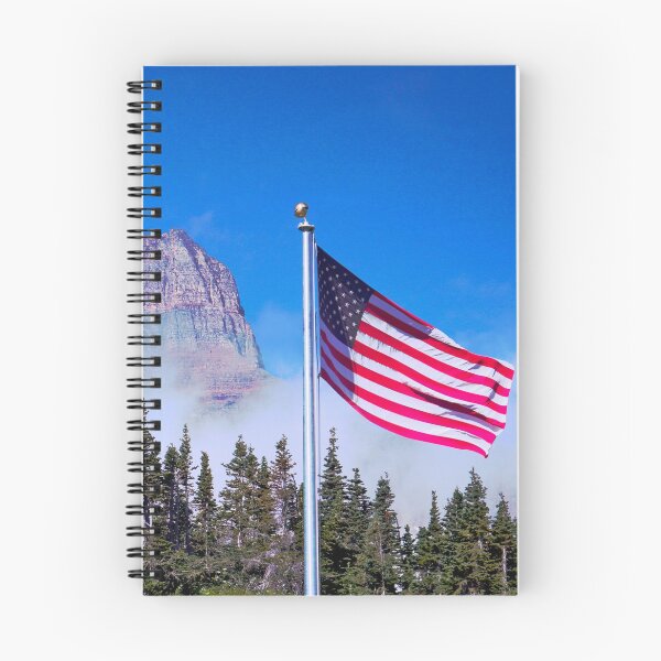 Item preview, American Flag Flies at Glacier National Park USA - USA Flag  designed and sold by LCAppling.