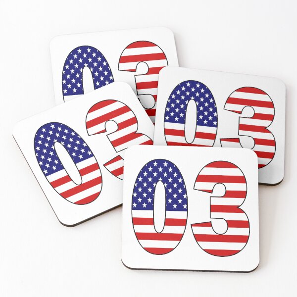 Item preview, Number 03 with USA flag on the background designed and sold by AllShirts21.