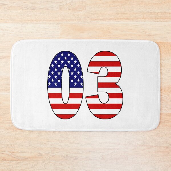 Item preview, Number 03 with USA flag on the background designed and sold by AllShirts21.