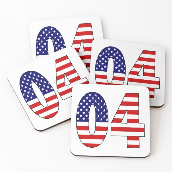Item preview, Number 04 with USA flag on the background designed and sold by AllShirts21.