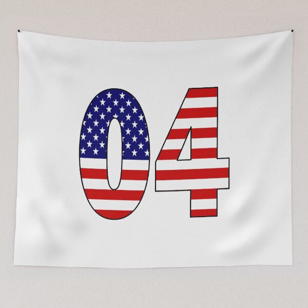 Item preview, Number 04 with USA flag on the background designed and sold by AllShirts21.