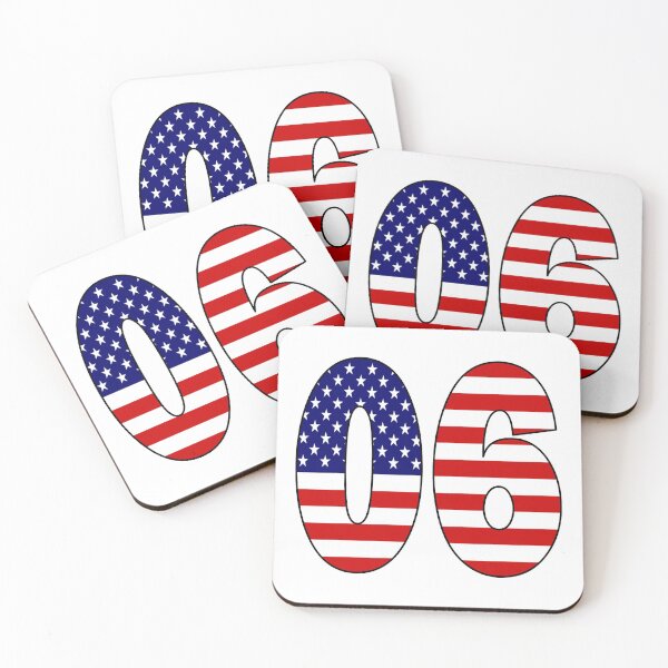Item preview, Number 06 with USA flag on the background designed and sold by AllShirts21.
