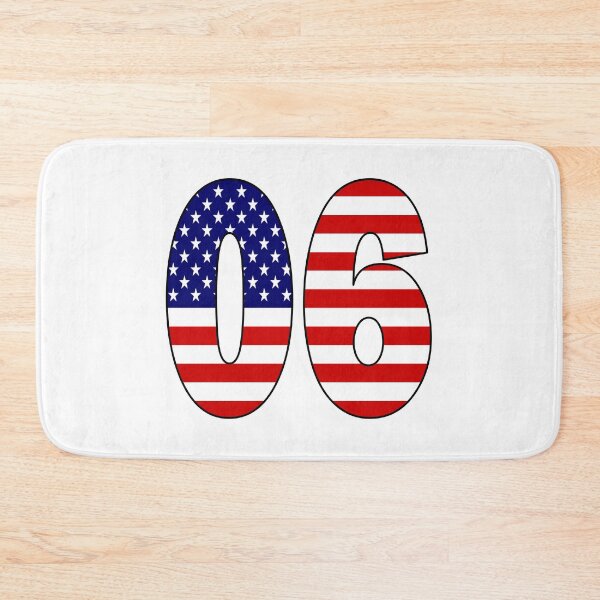 Item preview, Number 06 with USA flag on the background designed and sold by AllShirts21.