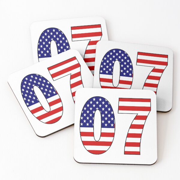 Item preview, Number 07 with USA flag on the background designed and sold by AllShirts21.
