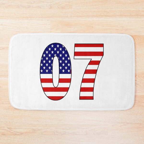 Item preview, Number 07 with USA flag on the background designed and sold by AllShirts21.