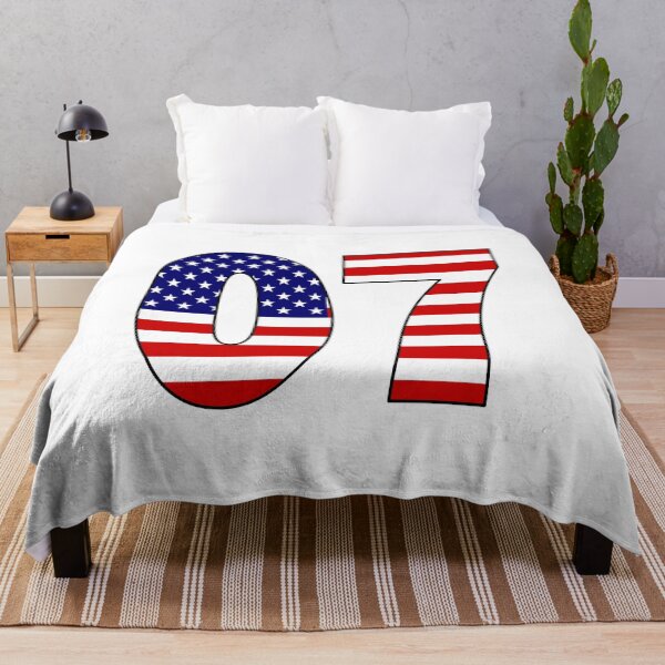 Item preview, Number 07 with USA flag on the background designed and sold by AllShirts21.