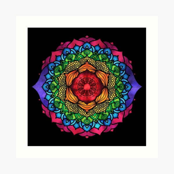 Diseño de mandala de 7 chakras Lámina artística