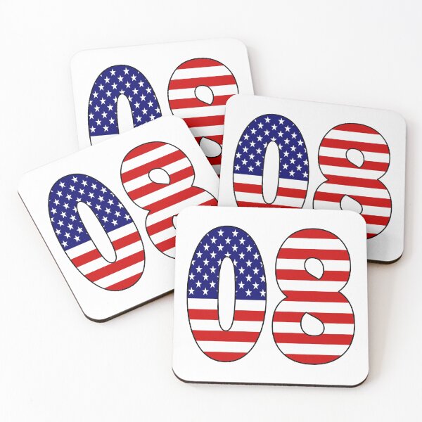 Item preview, Number 08 with USA flag on the background designed and sold by AllShirts21.