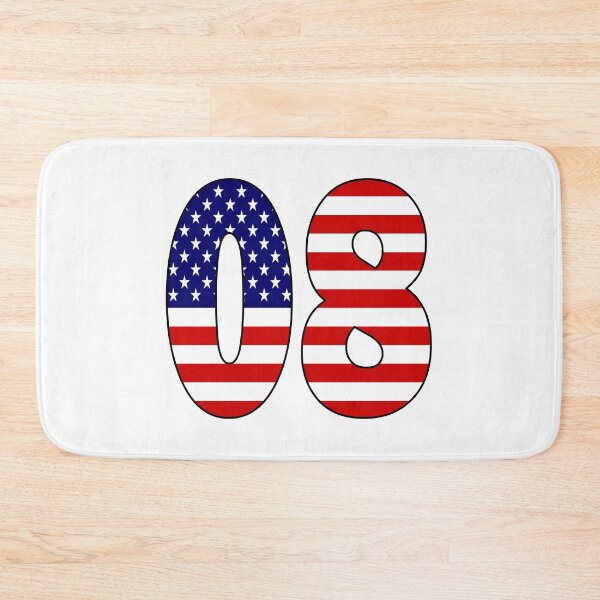 Item preview, Number 08 with USA flag on the background designed and sold by AllShirts21.