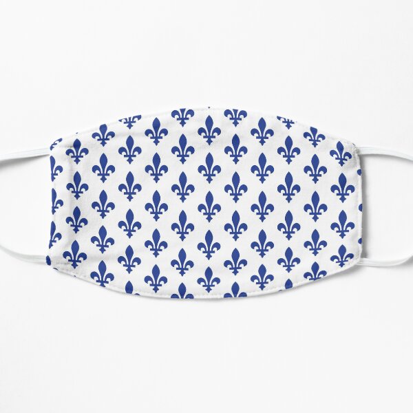 Lily Flower Pattern | Fleur de Lys du Québec | Blue and White Mask