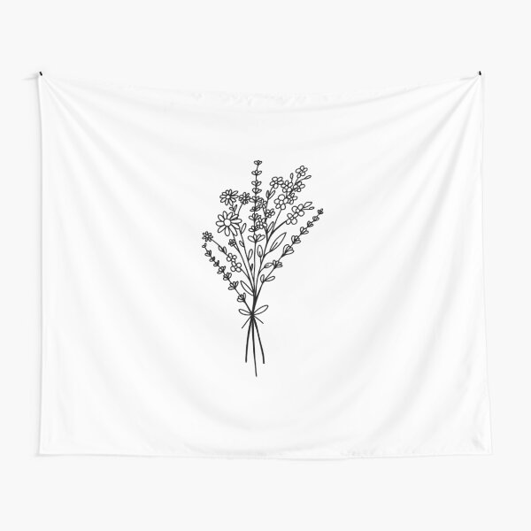 black & white bouquet Tapestry