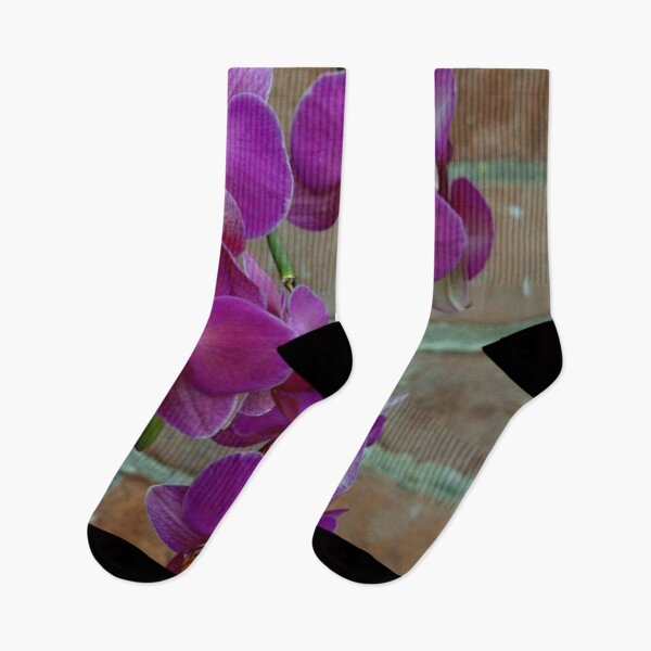 Item preview, Purple Orchids against a Brick Wall designed and sold by ReneeKennedy.