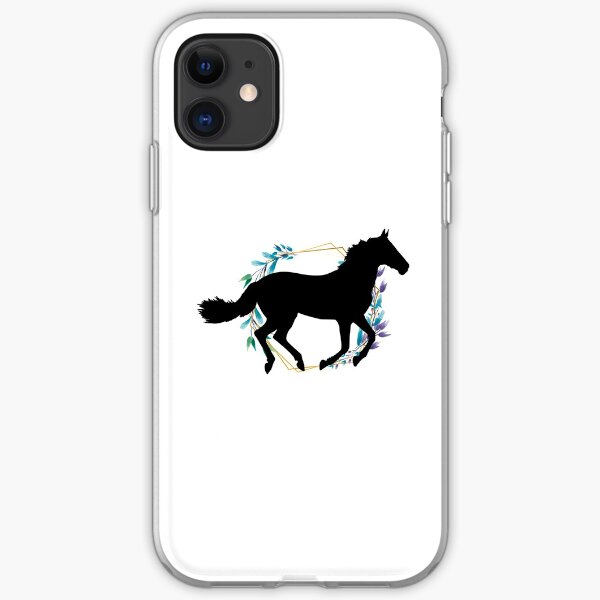 Running horse flowers iPhone Soft Case