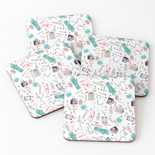 Item preview, Medical Pattern | Doctor | Nurse | Watercolor designed and sold by Harpley Design Studio.