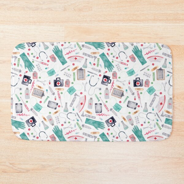 Item preview, Medical Pattern | Doctor | Nurse | Watercolor designed and sold by Harpley Design Studio.