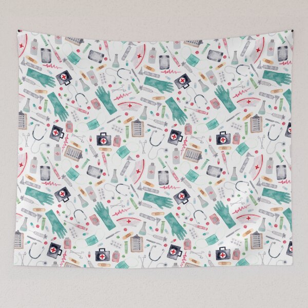 Item preview, Medical Pattern | Doctor | Nurse | Watercolor designed and sold by Harpley Design Studio.