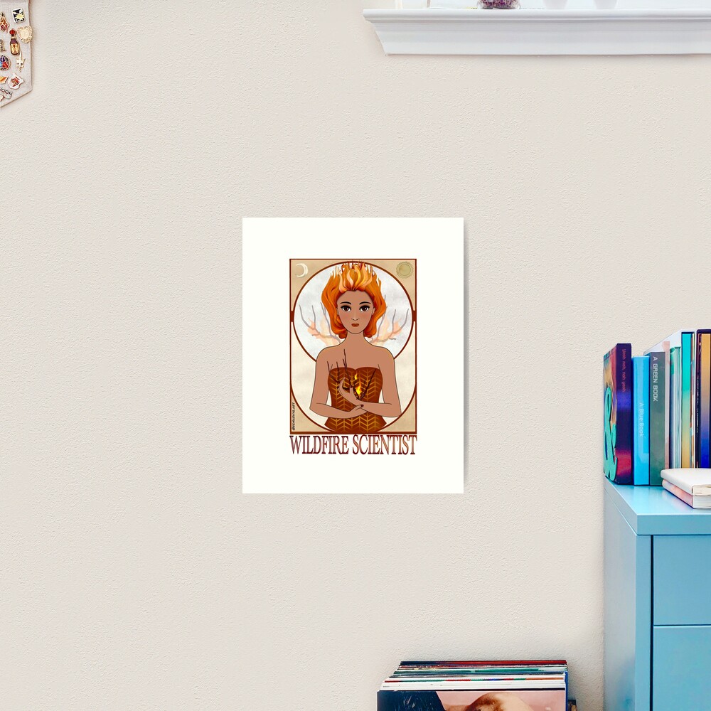 Wildfire Scientist (SciArt Nouveau) Art Print