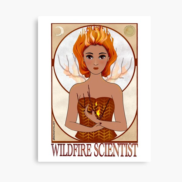 Wildfire Scientist (SciArt Nouveau) Canvas Print