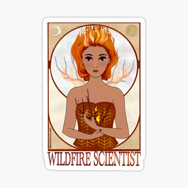 Wildfire Scientist (SciArt Nouveau) Sticker
