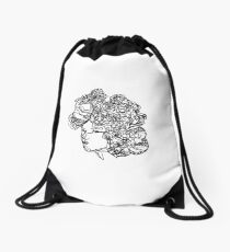 Flowery face Drawstring Bag