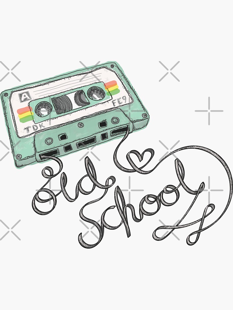 "Old School is Old Cool" Sticker for Sale by JamieStryker Redbubble