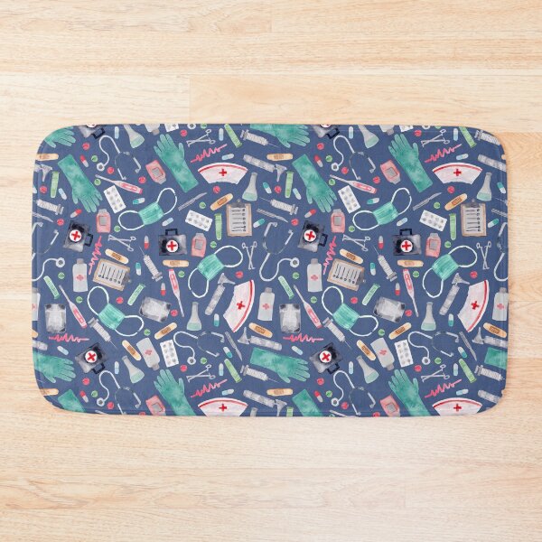 Item preview, Medical Pattern | Doctor | Nurse | Watercolor | Navy Texture designed and sold by Harpley Design Studio.