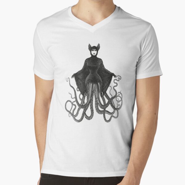 Hybrid Octopus Bat Woman | Hybrids | Hybrid Creatures | V-Neck T-Shirt