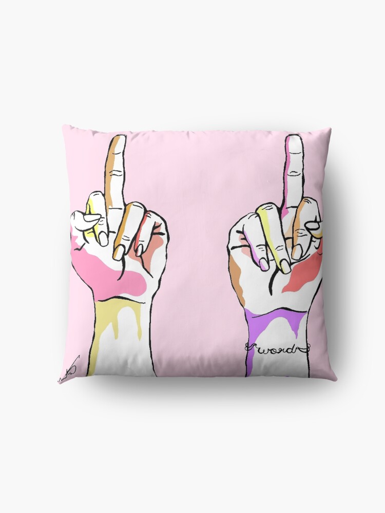 Alternate view of Middle Fingers Up Floor Pillow